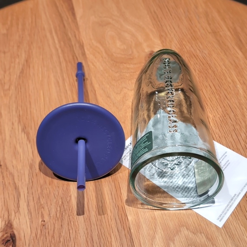 ♻️ Starbucks 2025 Recycled 💜 PURPLE Top Glass Triangle Cold Cup - Picture 5 of 6